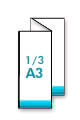 (1) Zloženka: 1/3 DIN A3 - odprt format DIN A3 - (Z-zgib)