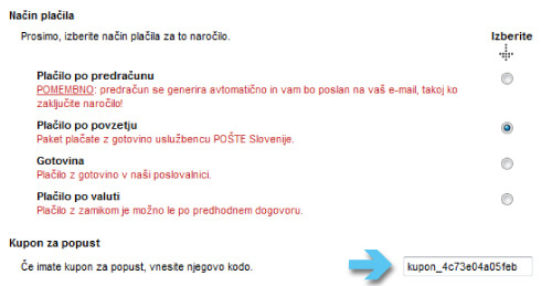 Vpis &scaron;tevilke kupona