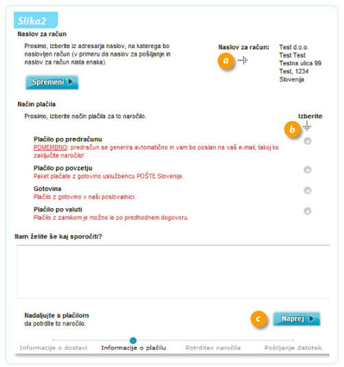 Informacije način plačila