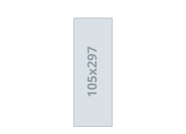 Jedilnik 1/2 A4 - pokončen: 105x297 / 210x297 mm (D4)
