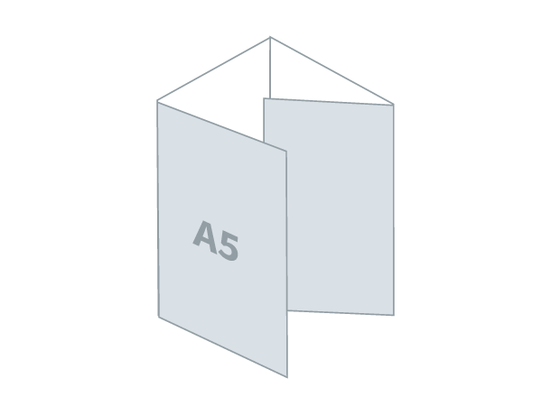 Zloženka 4 x A5 - Standard: 583x210 / 148x210 mm - Roll zgib (D2)