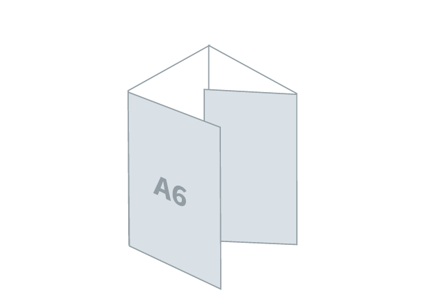 Zloženka 4 x A6 - Standard: 411x148 / 105x148 mm - Roll zgib (D4)