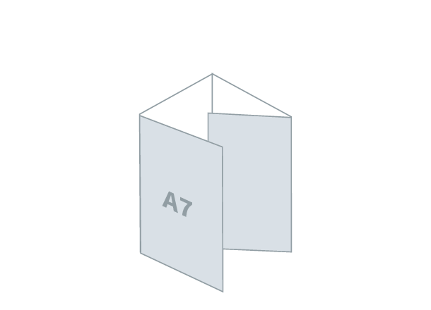 Zloženka 4 x A7 - Standard: 287x105 / 74x105 mm - Roll zgib (D8)