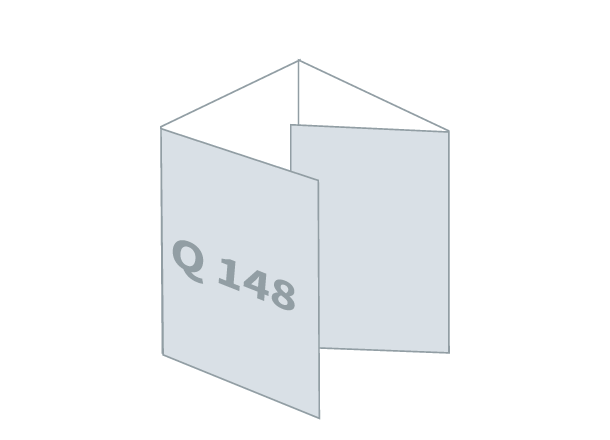 Zloženka 4 x Q-148 - Standard: 583x148 / 148x148 mm - Roll zgib (D3)