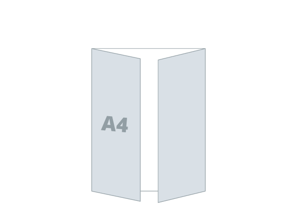 Zloženka A4 - Standard: 419x297 / 210x297 mm - Gate zgib (D2)