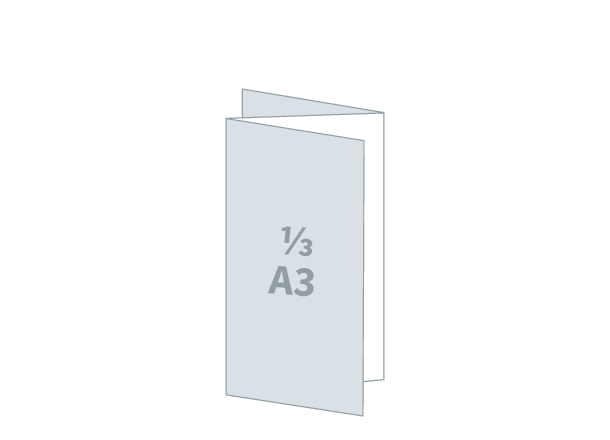 Zloženka 3 x 1/3-A3 - Standard: 420x297 / 140x297 mm - Z zgib (D2)