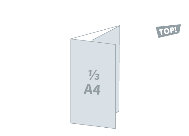Zloženka 3 x 1/3-A4 - Standard: 297x210 / 99x210 mm - C zgib (D4)