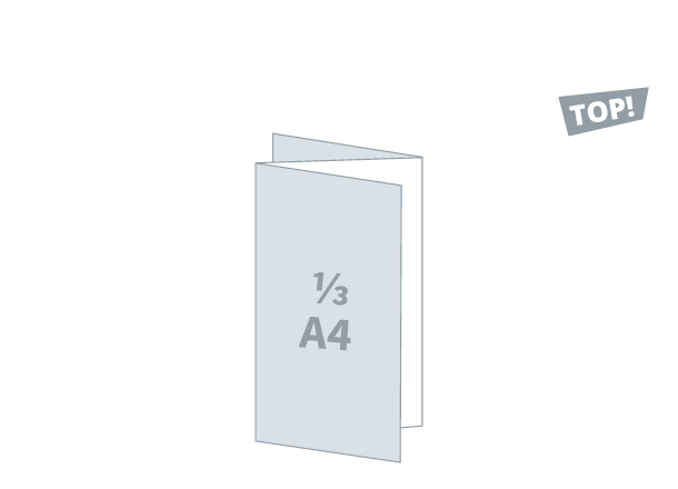 Zloženka 3 x 1/3-A4 - Standard: 297x210 / 99x210 mm - Z zgib (D4)