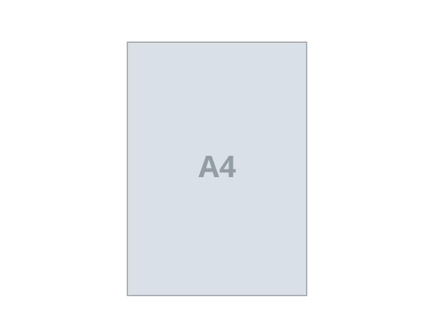 Brošura A4 - pokončna: 210x297 mm - mehka vezava / lepljeno (D4)