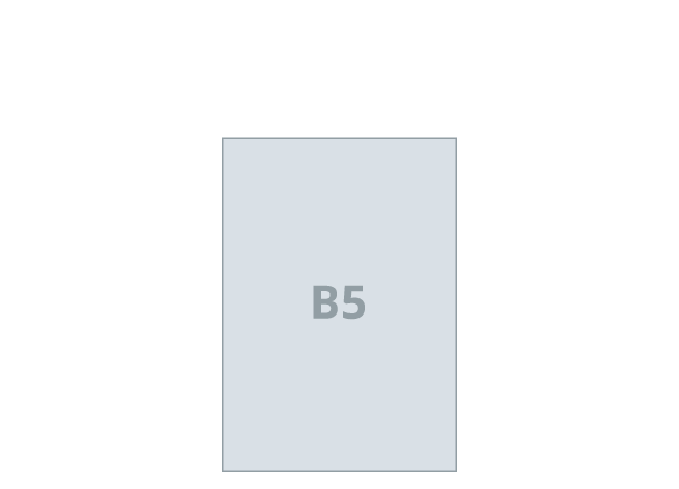 Brošura B5 - pokončna: 176x250 mm - mehka vezava / šivano, lepljeno (D4X)