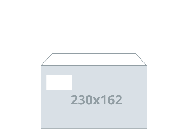 Kuverta C5: 230x162 mm, levo okence (D)