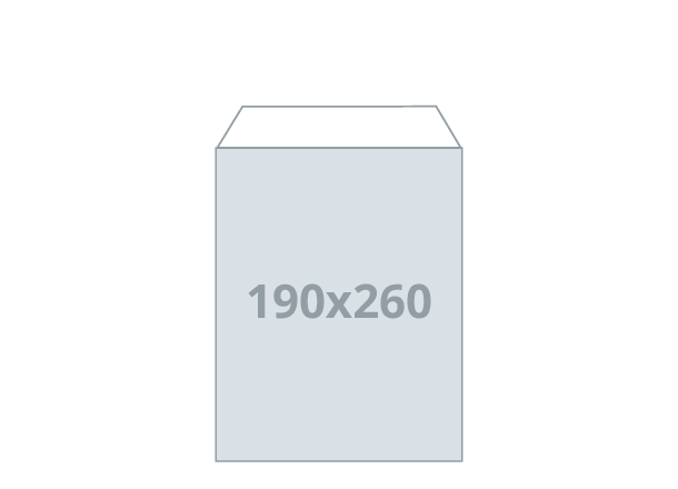 Kuverta - vrečka B5: 190x260 mm, brez okenca (D)