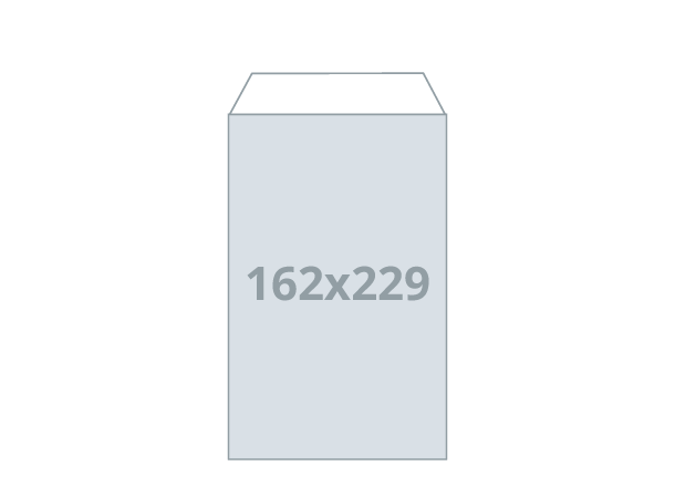 Kuverta - vrečka C5: 162x229 mm, brez okenca (D)