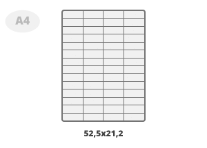 Nalepke na poli A4: 52,5x21,2 mm (D)