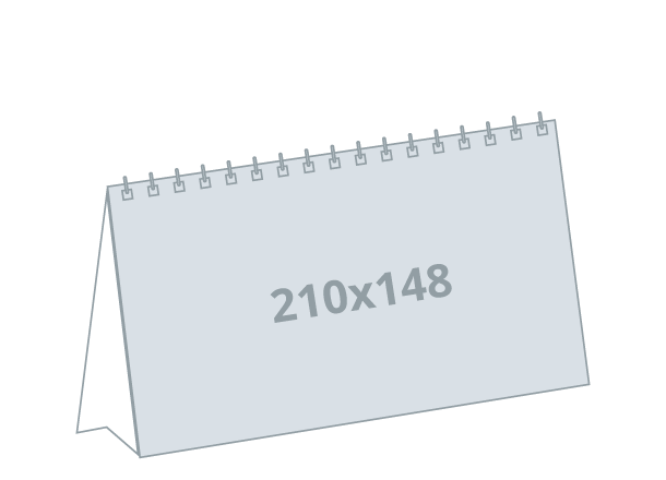 Namizni koledar A5: 210x148 mm - ležeč, spiralna vezava (D9)