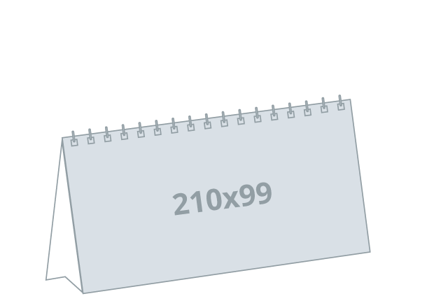 Namizni koledar 1/3 A4: 210x99 mm - ležeč, spiralna vezava (D12)
