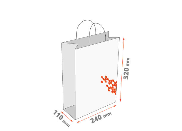 Nosilna vrečka z ročajem: 240x110x320 mm