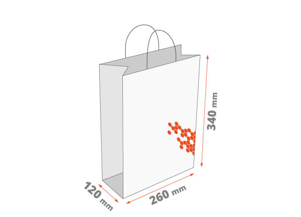 Nosilna vrečka z ročajem: 260x120x340 mm
