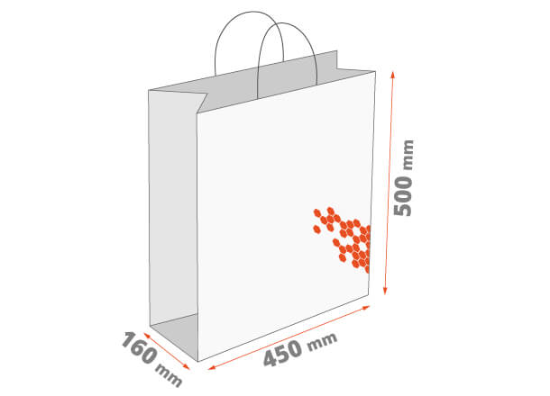 Nosilna vrečka z ročajem: 450x160x500 mm