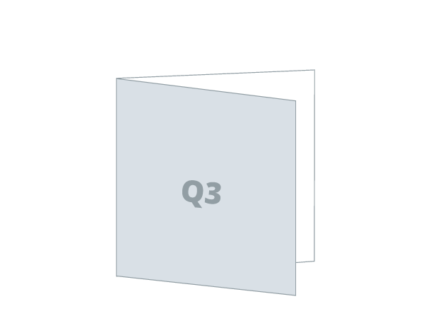 Zloženka 2 x Q3 - Standard: 594x297 / 297x297 mm - V zgib (D1)