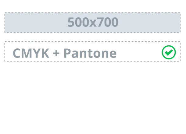 Pole 500x700 mm: CMYK+Pantone