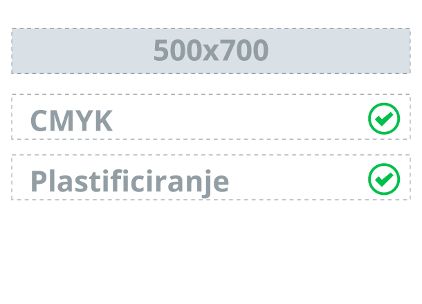 Pole 500x700 mm: CMYK + plastificiranje