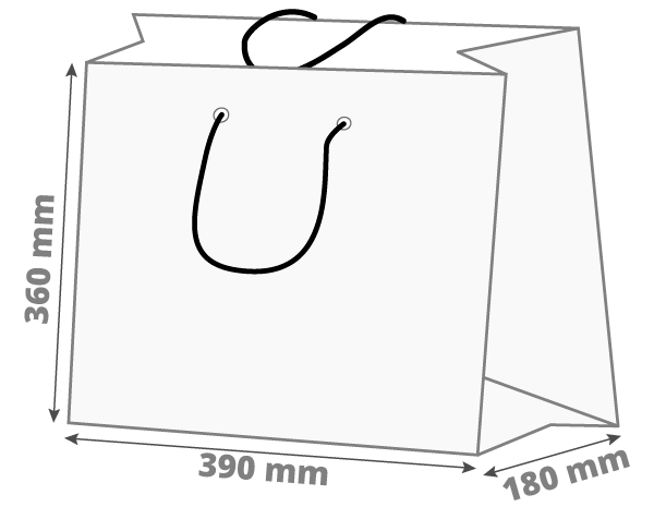 Darilna vrečka - ležeča: 390x180x360 mm (D0)