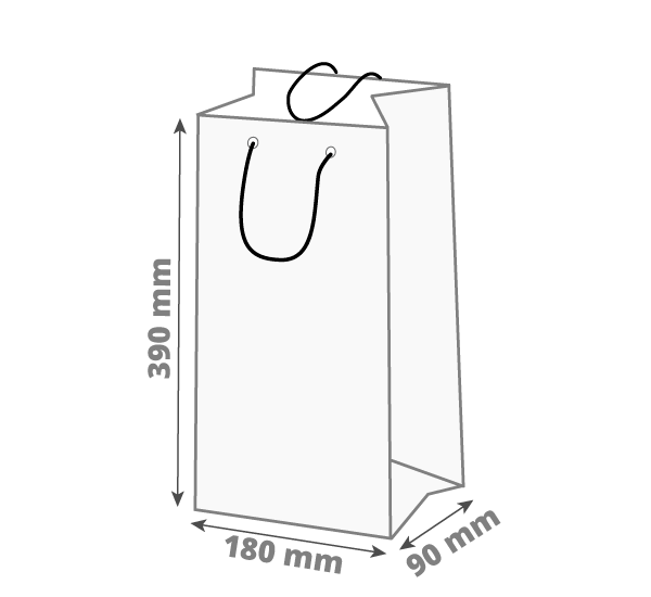 Darilna vrečka za steklenico: 180x90x390 mm (D1X)