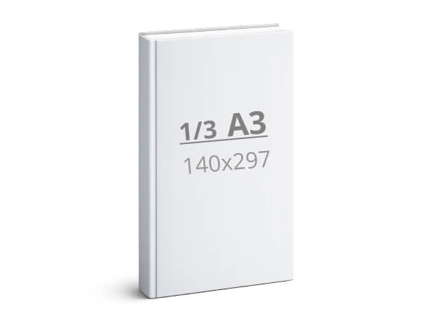Knjiga 1/3 A3: 140x297 mm - trda vezava (D2)