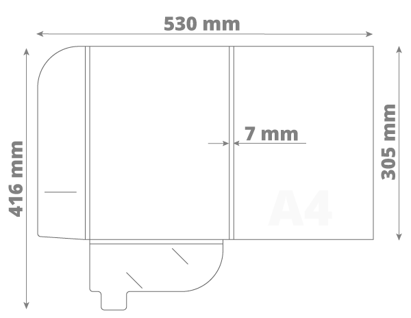 Poslovna mapa A4 - Model 14: 530x416x7 mm (D1)