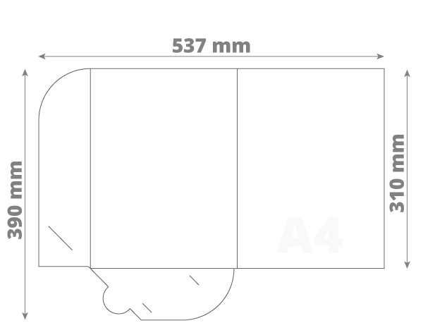 Poslovna mapa A4 - Model 2: 537x390x0 mm (D1)