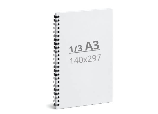 Rokovnik 1/3 A3: 140x297 / 280x297 mm, kovinska špirala (D6)