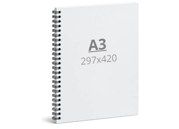 Rokovnik A3: 297x420 / 594x420 mm, kovinska špirala (D2)