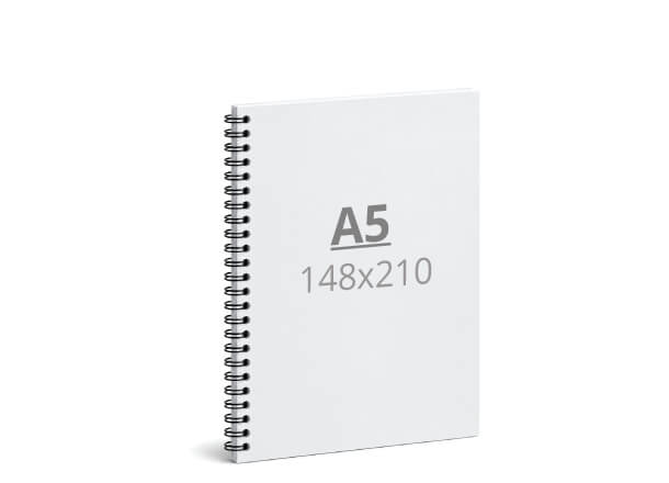 Rokovnik A5: 148x210 / 296x210 mm, kovinska špirala (D9)
