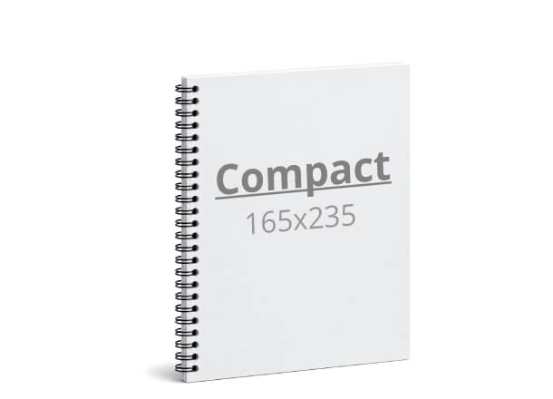 Rokovnik Compact: 165x235 / 330x235 mm, kovinska špirala (D8)