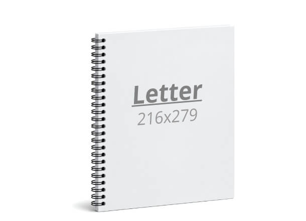 Rokovnik Letter: 216x279 / 432x279 mm, kovinska špirala (D5X)
